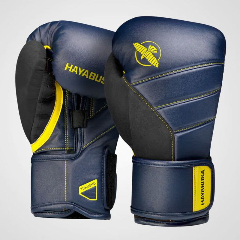 Hayabusa T3 Bokshandschoenen - Navy Blauw / Geel