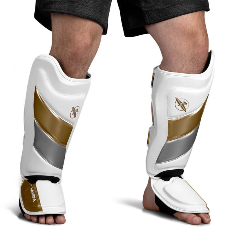 Hayabusa T3 Striking Scheenbeschermers - Wit / Goud