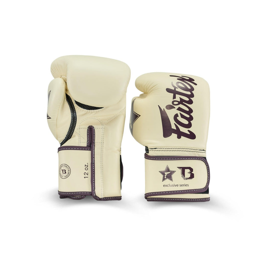 Fairtex X Booster Bokshandschoenen - FXB BG V2 - Echt leer - Beige/Donkerrood