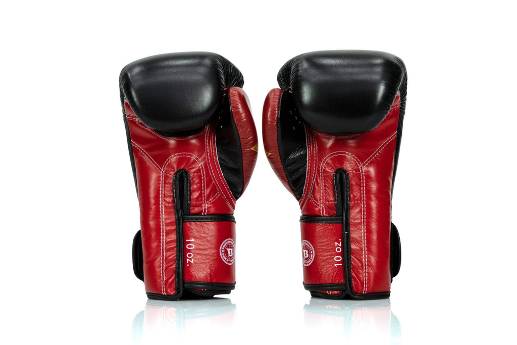 Fairtex X Booster Bokshandschoenen - FXB BG V2 - Echt leer - Zwart/Rood/Goud