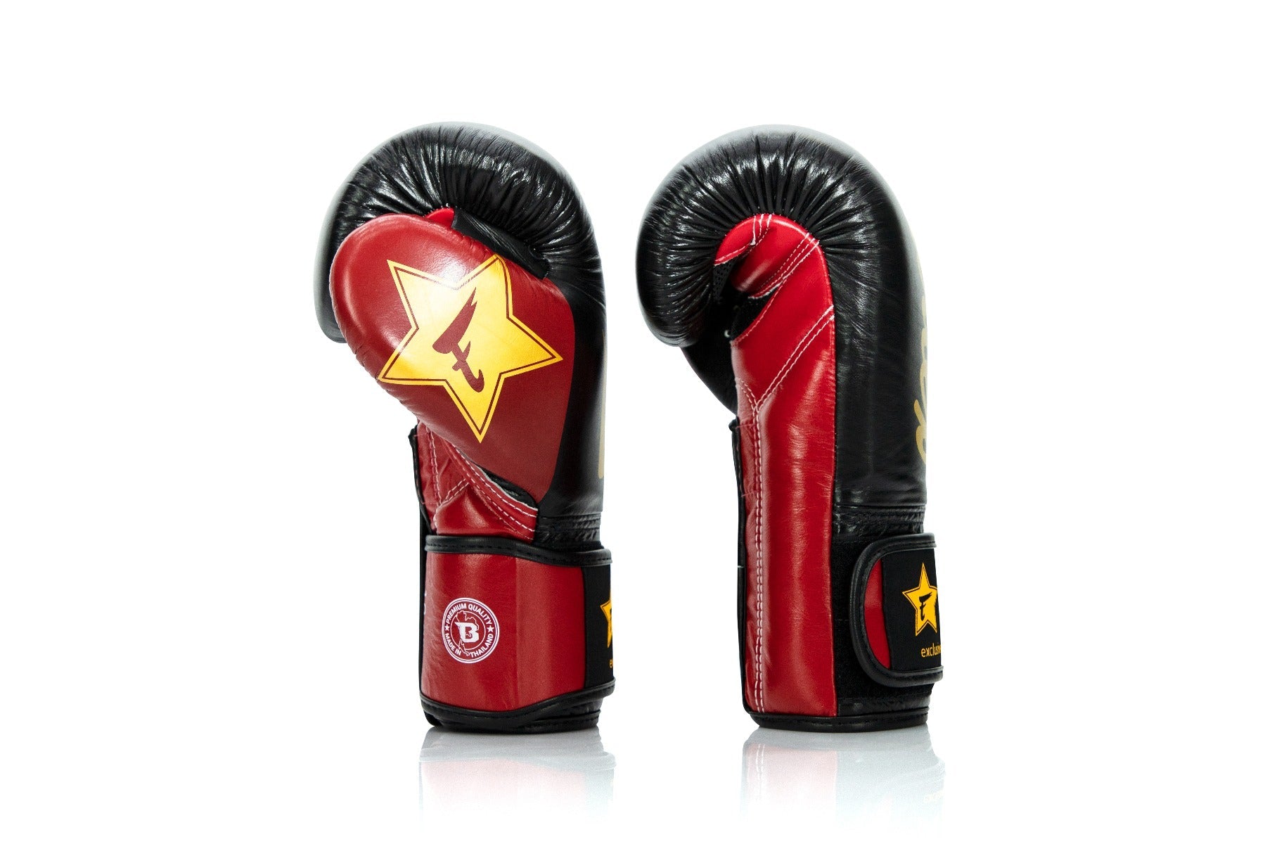 Fairtex X Booster Bokshandschoenen - FXB BG V2 - Echt leer - Zwart/Rood/Goud