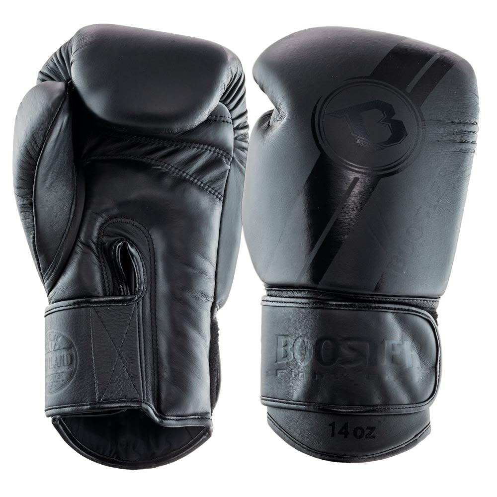 Booster Pro Range PRO BGL V3 Bokshandschoenen - Dark Side - Echt Leer - Zwart/Zwart