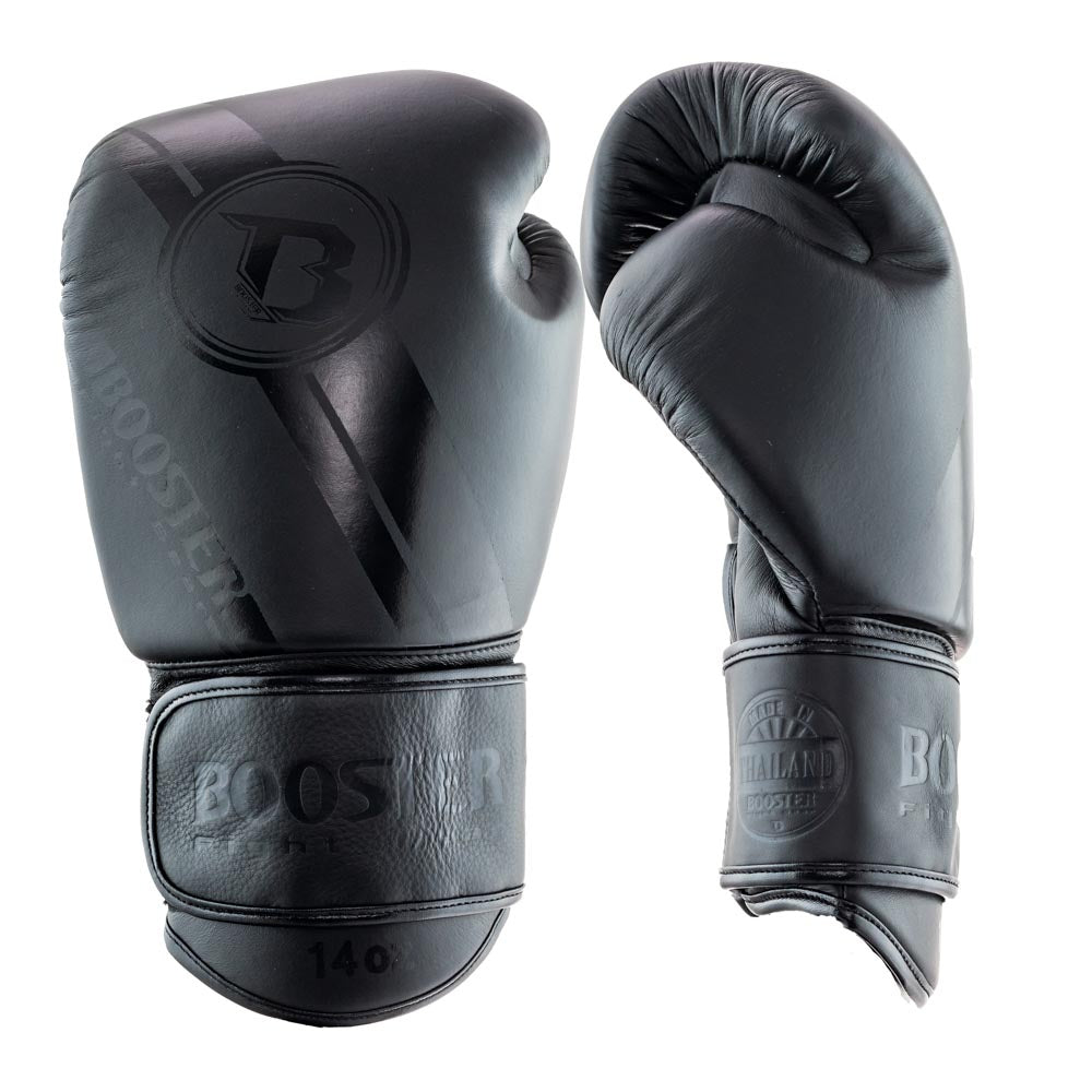 Booster Pro Range PRO BGL V3 Bokshandschoenen - Dark Side - Echt Leer - Zwart/Zwart