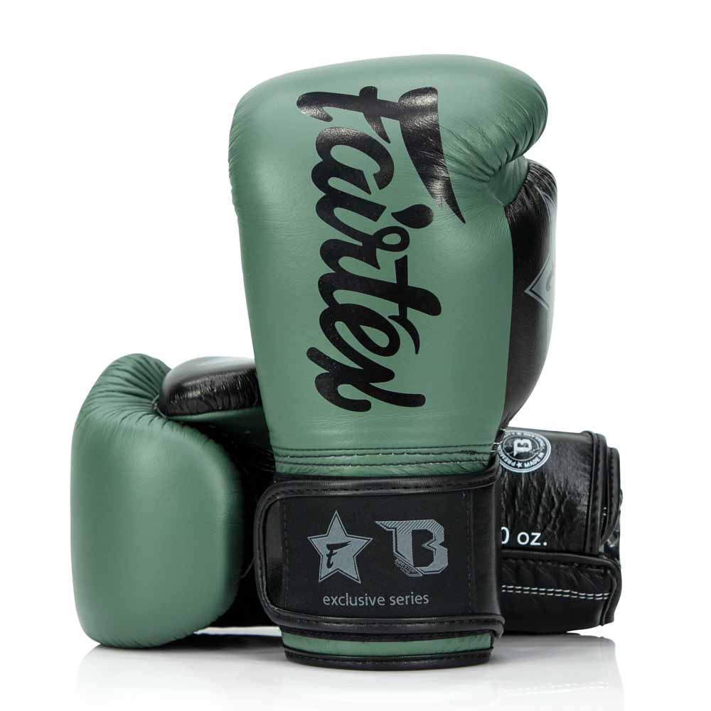 Fairtex X Booster Bokshandschoenen - FXB BG V2 - Echt leer - Donkergroen/Zwart