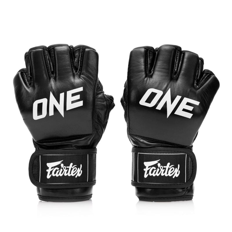 ONE X Fairtex FGV12ONE Grappling Handschoenen - Leer - Zwart