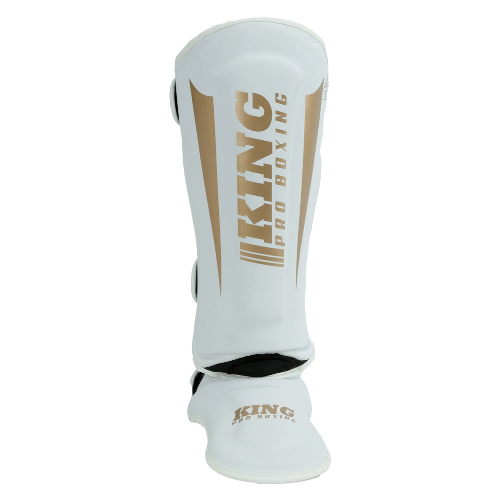 King Pro Boxing Revo 9 Kickboks Scheenbeschermers - Wit/Goud