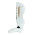 King Pro Boxing Revo 9 Kickboks Scheenbeschermers - Wit/Goud