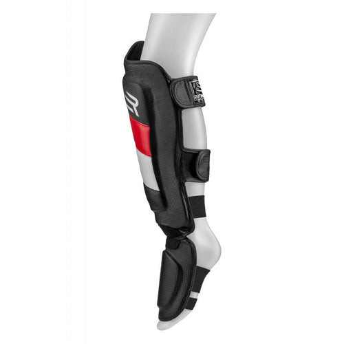 Rinkage Heritage Scheenbeschermers - Carbon - Zwart / Rood / Wit