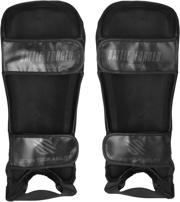 Sanabul Battle Forged Kickboxing Scheenbeschermers - Zwart