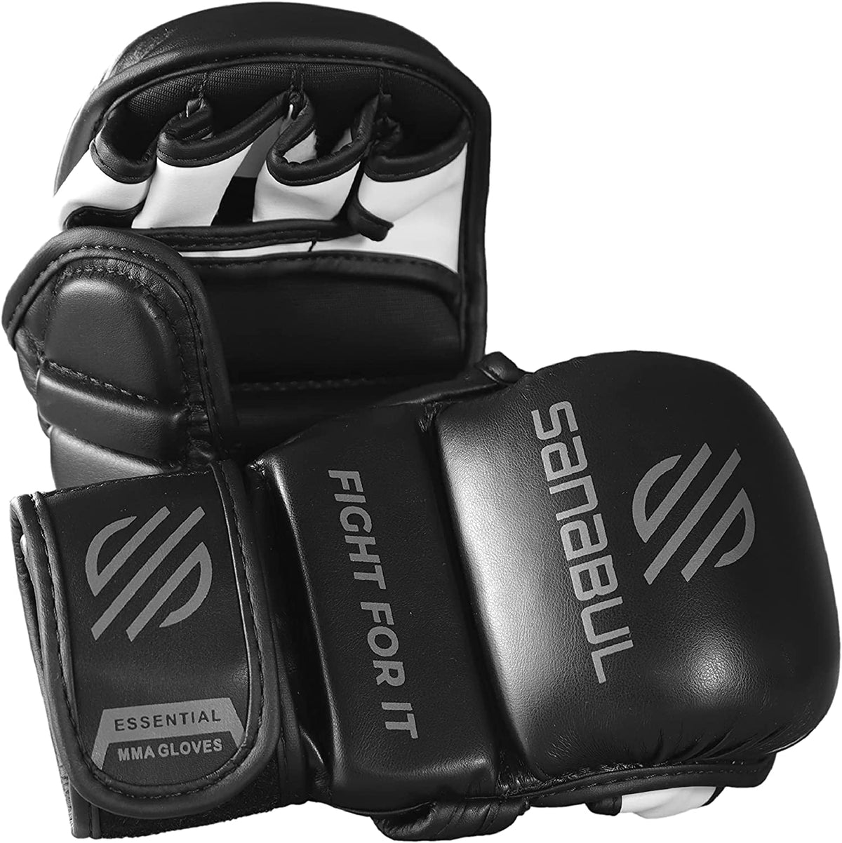 Sanabul Essential 7 oz MMA Hybrid Sparringhandschoenen - Zwart, Zilver