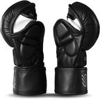 Sanabul Essential 7 oz MMA Hybrid Sparringhandschoenen - Zwart, Zilver