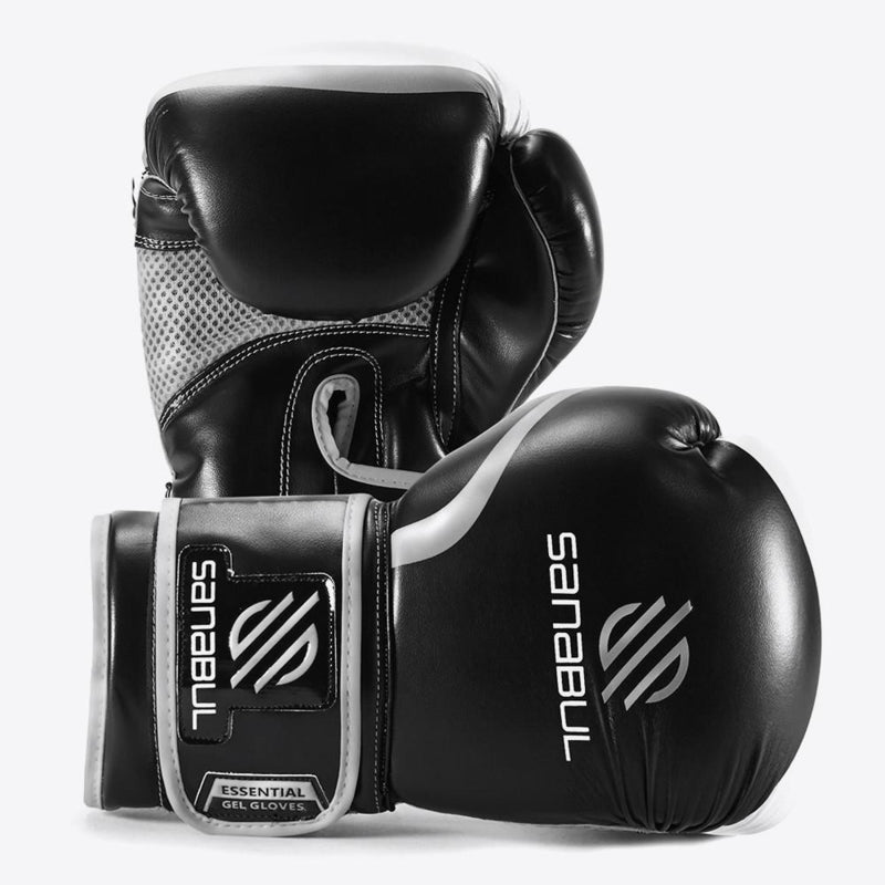 Sanabul Essential Gel Bokshandschoenen - Zwart, Zilver