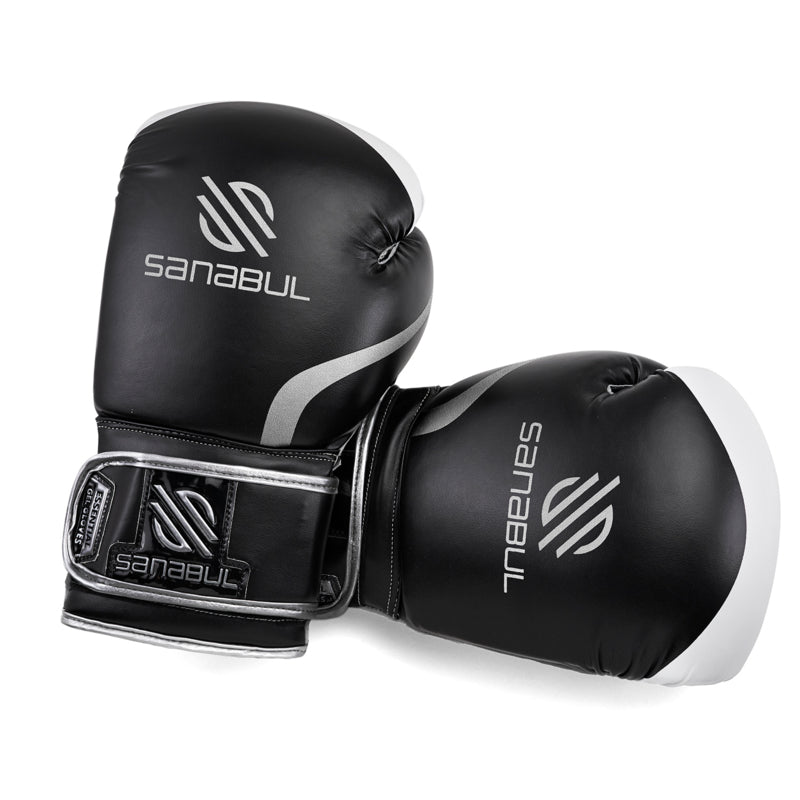 Sanabul Essential Gel Bokshandschoenen - Zwart, Zilver