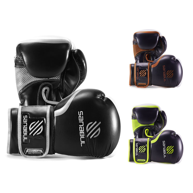 Sanabul Essential Gel Bokshandschoenen - Zwart, Zilver