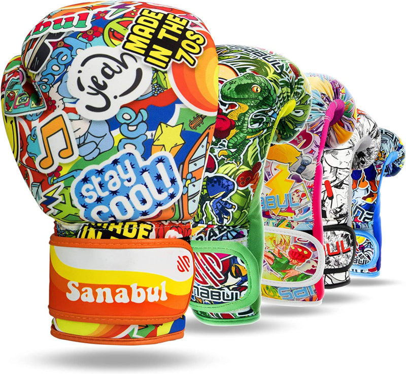 Sanabul Sticker Bomb Bokshandschoenen voor kinderen - 70's