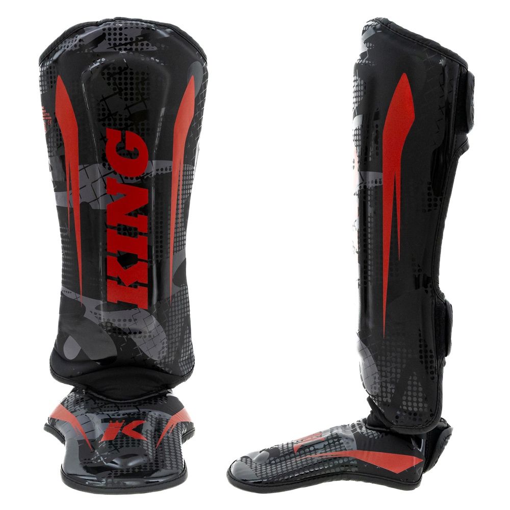 King Pro Boxing - Scheenbeschermers - Shogun - Zwart/rood