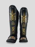 SKS Empire Scheenbeschermers - Sak Yant - Echt Leer - Zwart / Goud