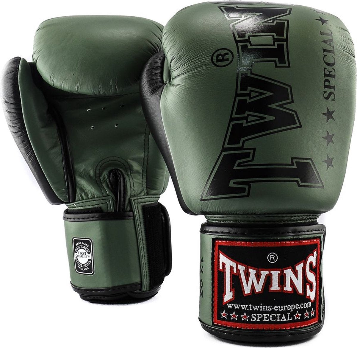 Twins Special BGVL 8 Bokshandschoenen - Echt Leer - Groen / Zwart