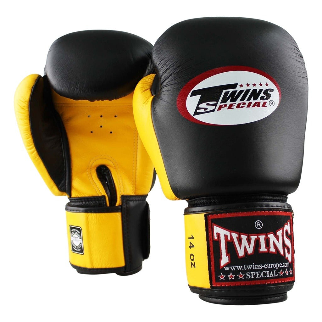 Twins Special BGVL 3 Bokshandschoenen - Echt Leer - Zwart / Geel